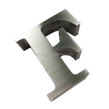 Custom Advertising Factory Brushed Stainless Steel 3D Changeable Metal Channel Letter Signs